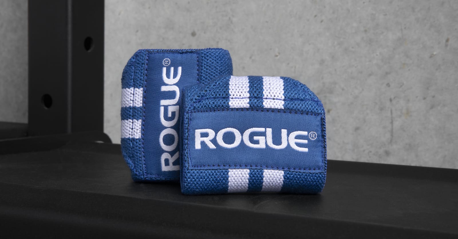 Rogue Wrist Wraps Blue/White Rogue Fitness